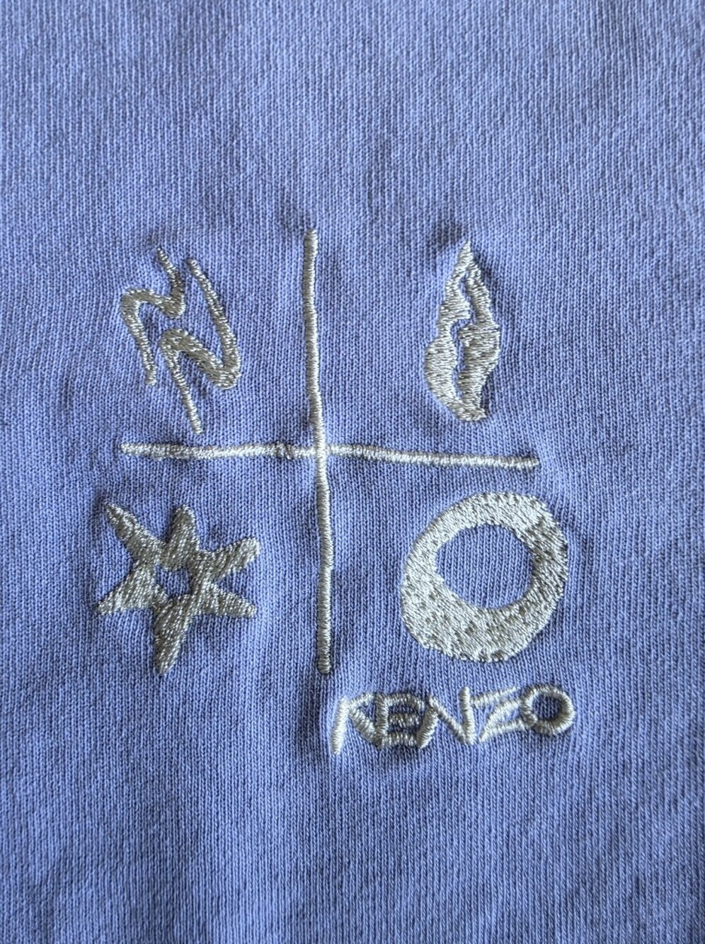 Kenzo Light Blue Tshirt with White Embroidered Logo